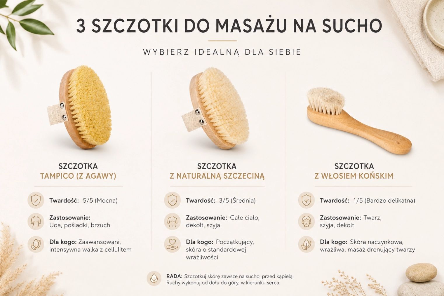 Szczotki do masażu na sucho