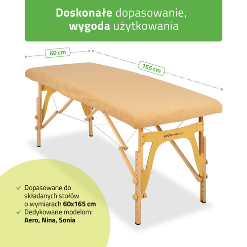 Prześcieradło frotte 1cz. na stoły składane - 60/165 beżowe