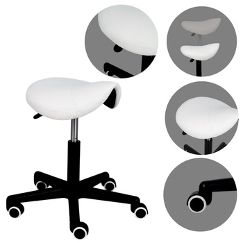 Taboret siodłowy Lumo – biały