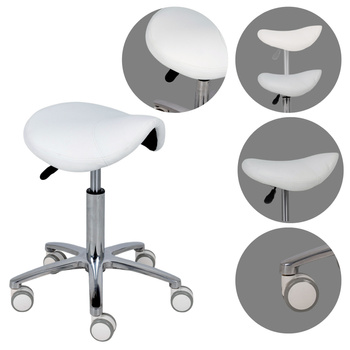 Taboret siodłowy Lila – biały