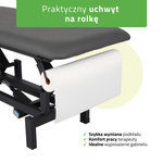 Stół rehabilitacyjny, do masażu, elektryczny Fortis 2 - pilot ręczny, szaro czarny