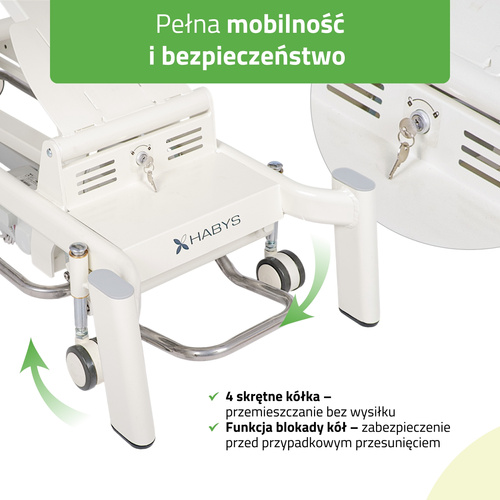 Stół rehabilitacyjny Upright Chiro Z7 - rama sterująca, kółka, regulacja drop, pasy, szaro biały